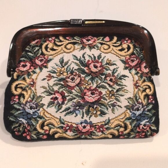 Vintage Floral Tapestry Mini Clutch Handbag - Picture 1 of 10